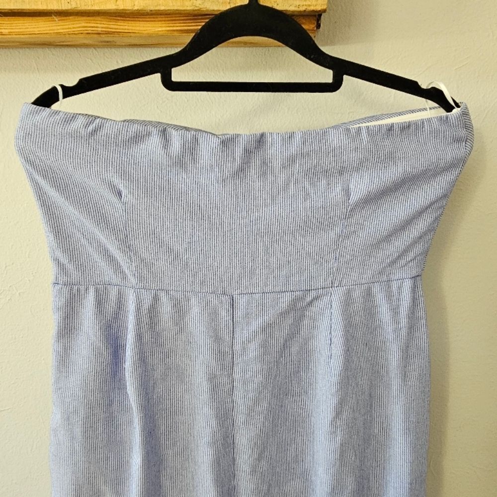 Strapless Striped Blue Jumpsuit - Picture 2 of 3